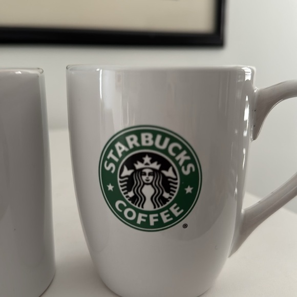 Pair Starbucks Basic White with Green and Black Siren Logo on Two Sides 2008 - Picture 3 of 9